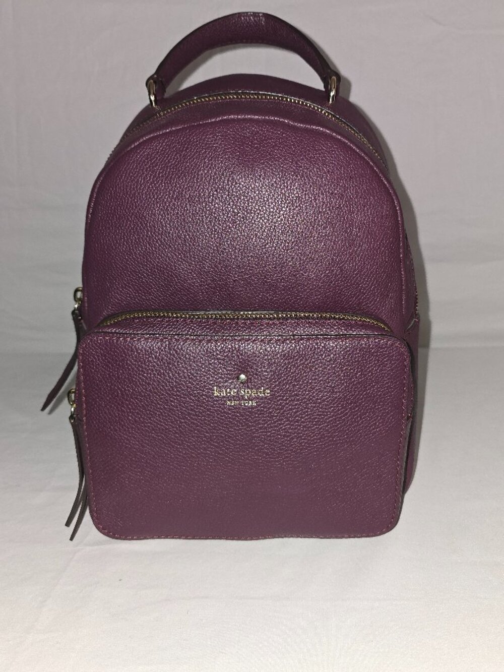 Kate Spade Larchmont Avenue Mini Nicole Plum Pebble Grain Leather Backpack